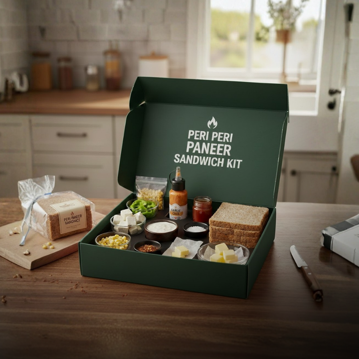 DIY Ready to Cook Kit -  Peri Peri Paneer Sandwich