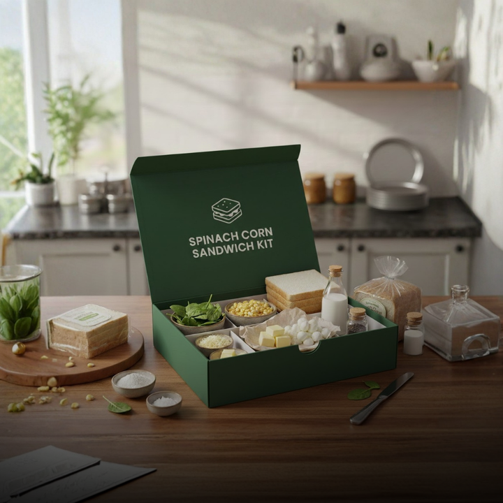 DIY Ready to Cook Kit - Spinach Corn Sandwich